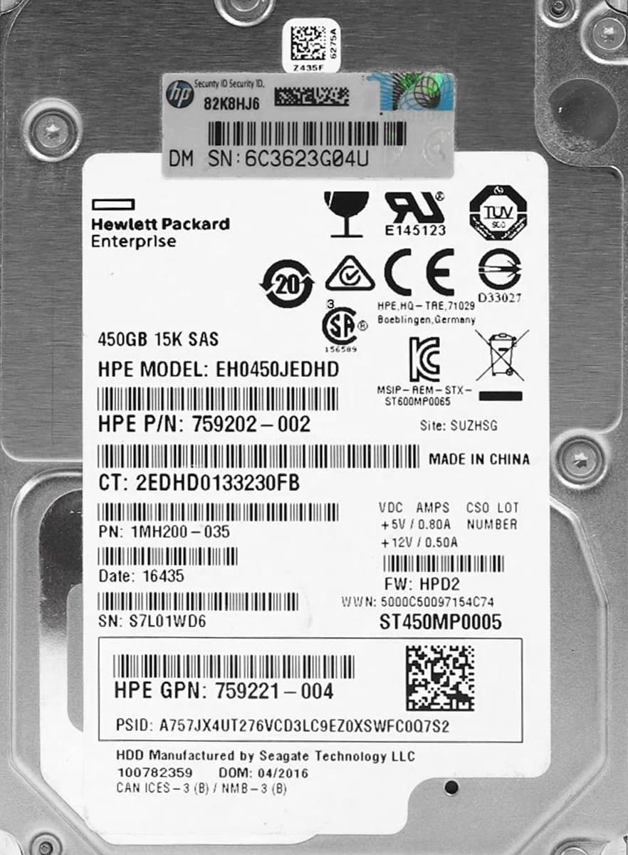 Жесткий диск HP 450Gb 15000 SAS 2.5" HDD 1MH200-035