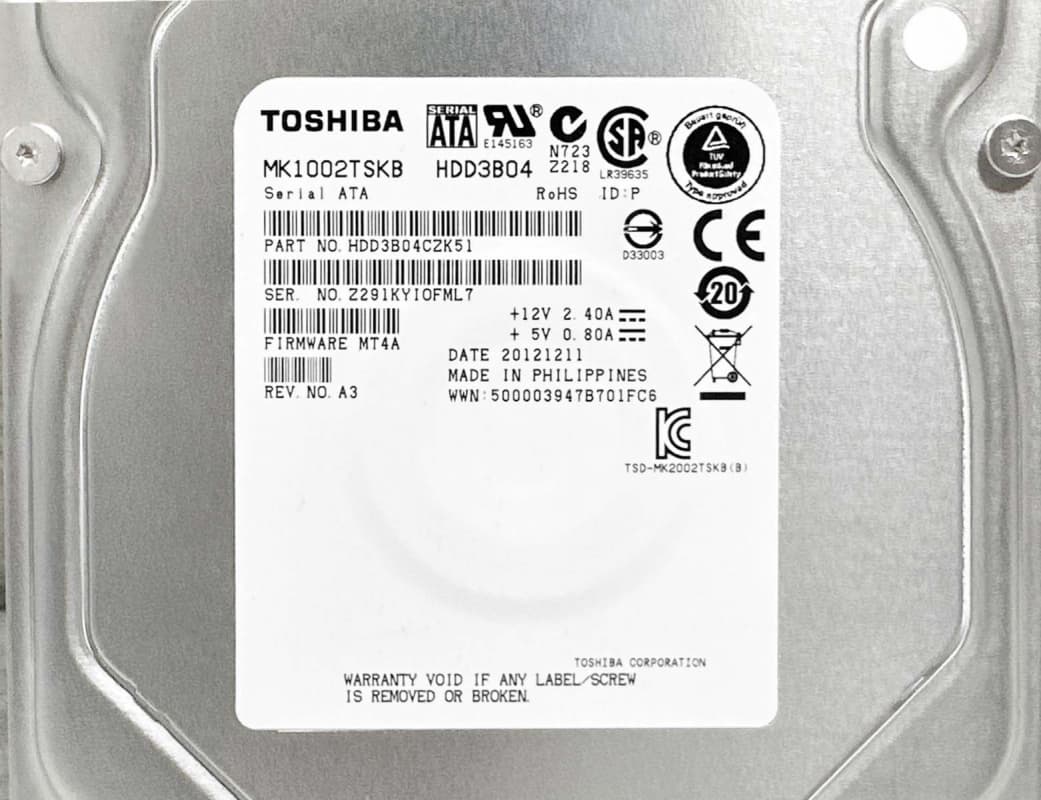 Жесткий диск Toshiba MK1002TSKB 1Tb  SATAII 3,5" HDD