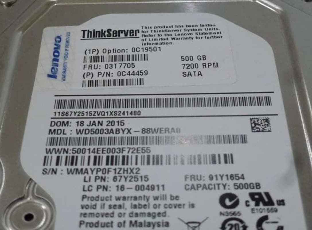 Жесткий диск Lenovo 0C44459 500Gb 7200 SATAIII 3.5" HDD