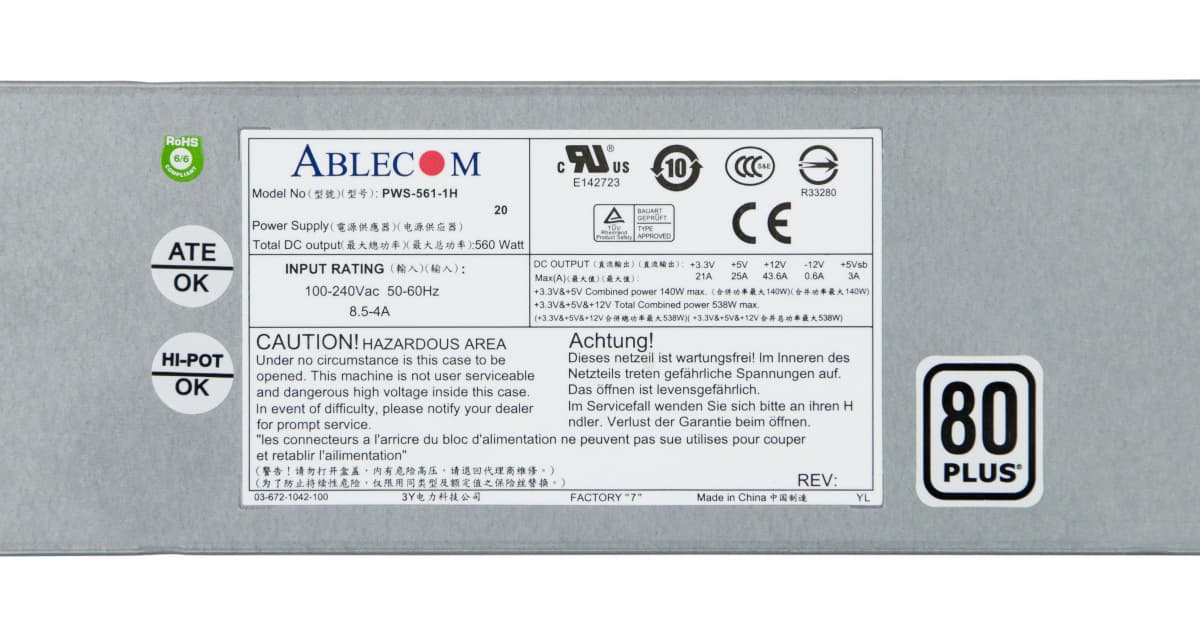 Блок Питания SuperMicro PWS-561-1H20 560W