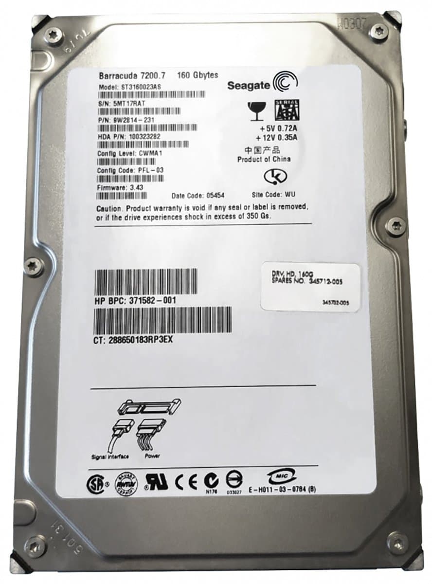 Жесткий диск HP 160Gb 7200 SATA 3.5" HDD
