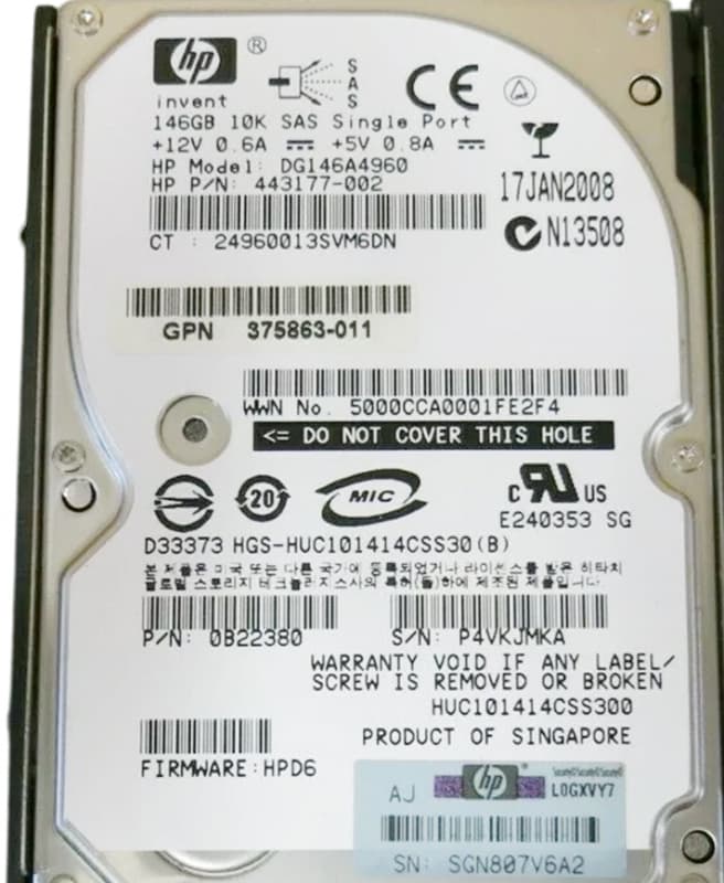 Жесткий диск HP 0B22380 146Gb  SAS 2,5" HDD