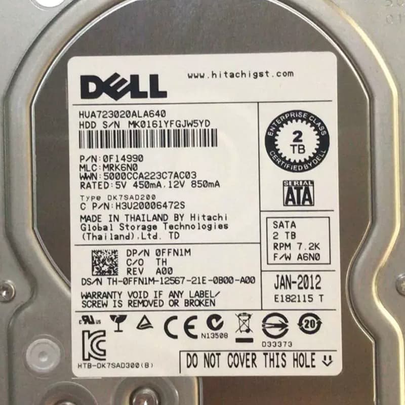 Жесткий Диск Dell 0FFN1M 2Tb SATAIII 3,5" HDD