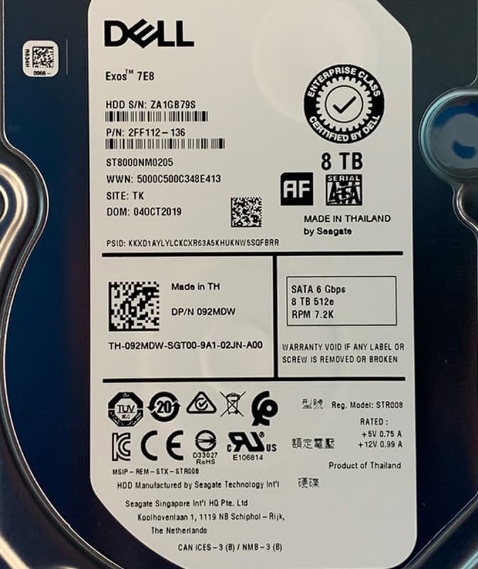 Жесткий диск Dell ST8000NM0205 8Tb SATAIII 3,5" HDD