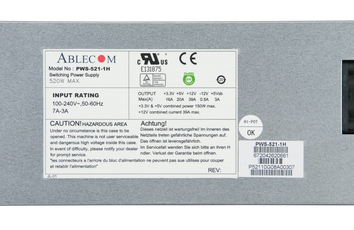 Блок Питания SuperMicro PWS-521-1H 520W