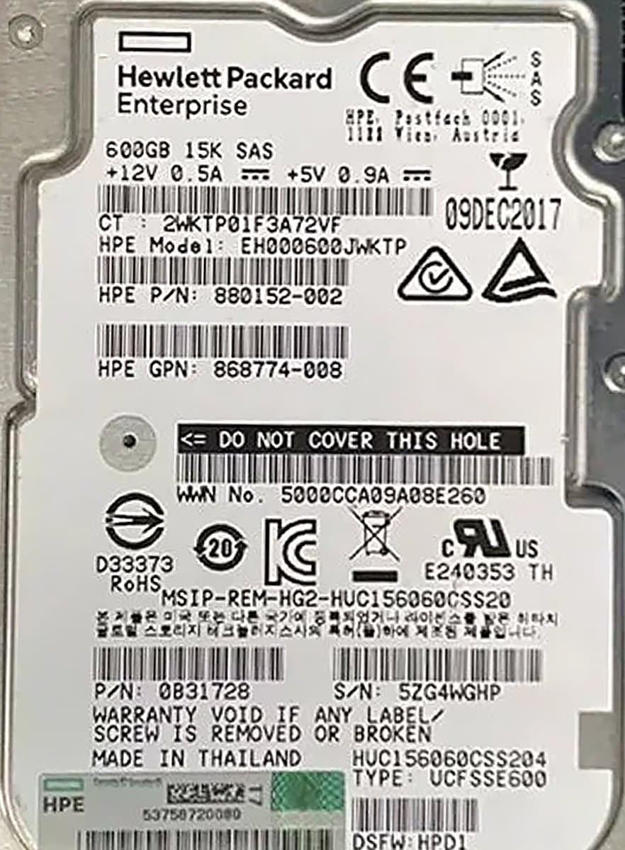 Жесткий диск HP 600Gb 15000 SAS 2.5" HDD 0B31728