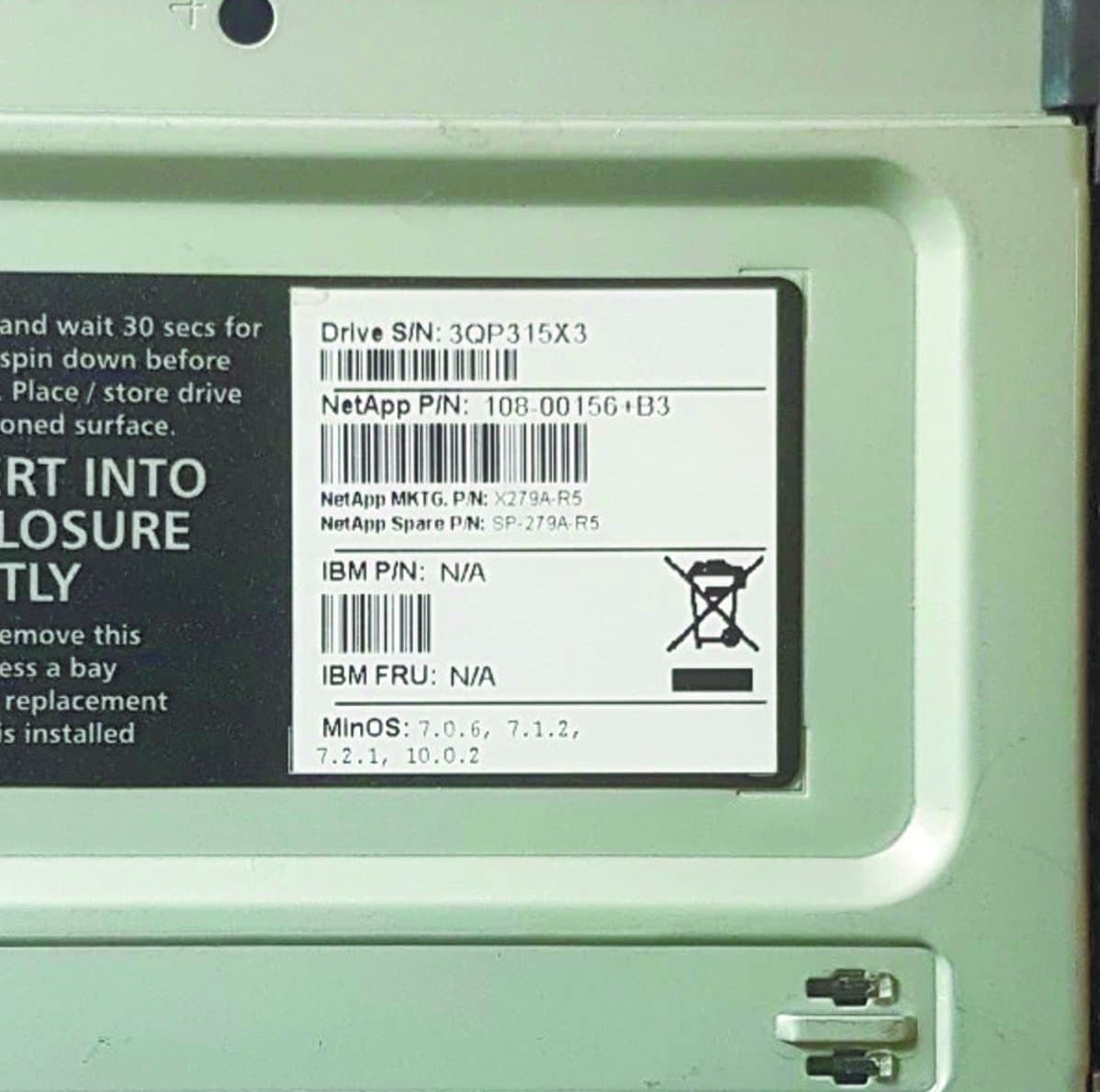 Жесткий диск NetApp 300Gb 15000 Fibre Channel 3.5" HDD 108-00156+B3