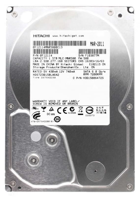 Жесткий диск Hitachi H3D15006472S 1,5Tb  SATAIII 3,5" HDD