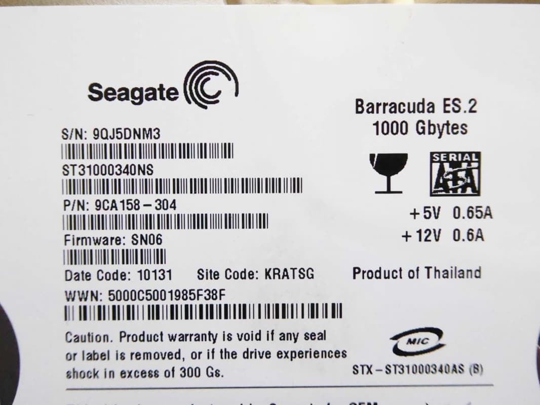 Жесткий диск Seagate ST31000340NS 1Tb  SATAII 3,5" HDD