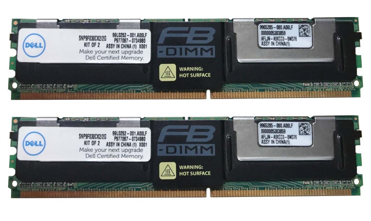 Оперативная память Dell SNP9F030CK2/2G DDRII 2Gb