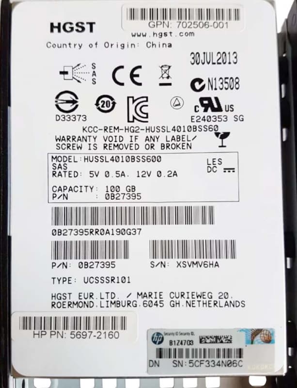 Жесткий диск HP 703521-001 100Gb  SAS 2,5" SSD