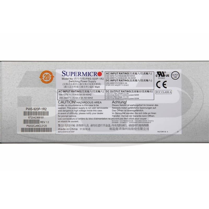 Резервный Блок Питания SuperMicro PWS-920P-1R2  920W