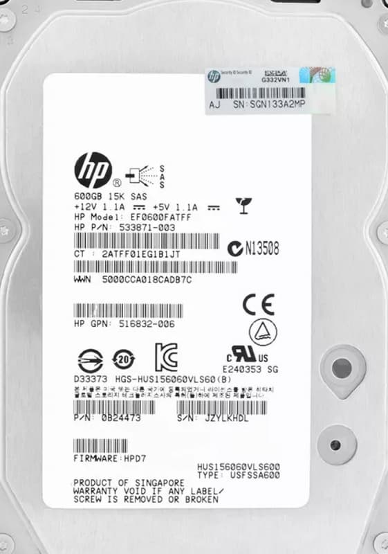 Жесткий диск HP 533871-003 600Gb  SAS 3,5" HDD