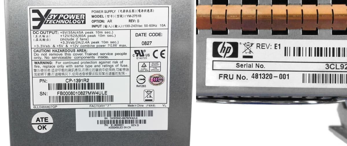 Резервный Блок Питания HP 481320-001 573W