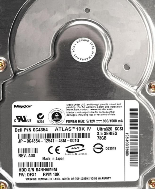 Жесткий диск Dell 0C4354 73,4Gb U320SCSI 3.5" HDD