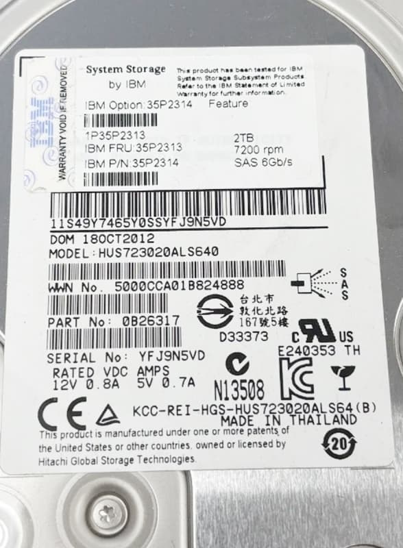 Жесткий диск IBM 35P2314 2Tb  SAS 3,5" HDD