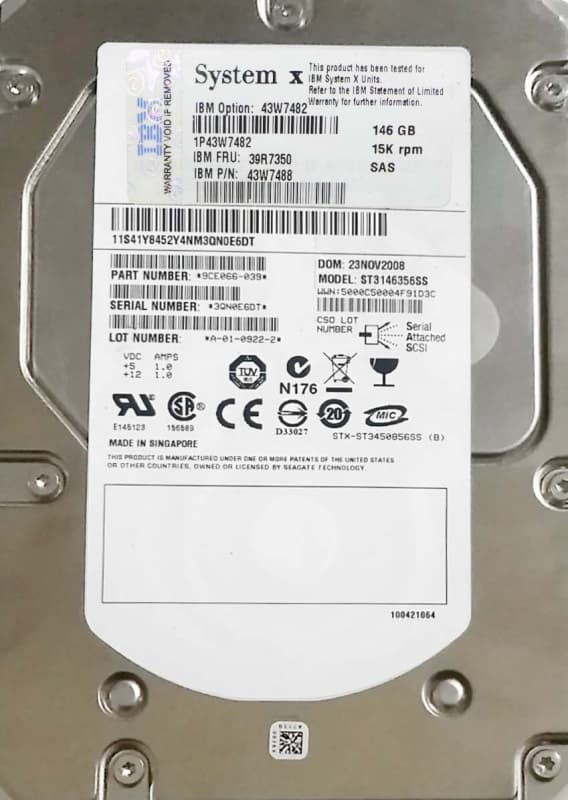 Жесткий диск IBM 43W7488 146,8Gb  SAS 3,5" HDD