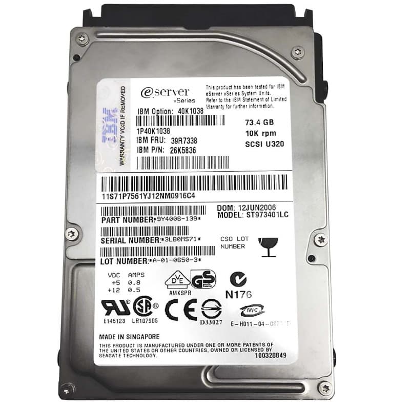 Жесткий диск IBM 39R7338 73,4Gb 10000 U320SCSI 2,5" HDD