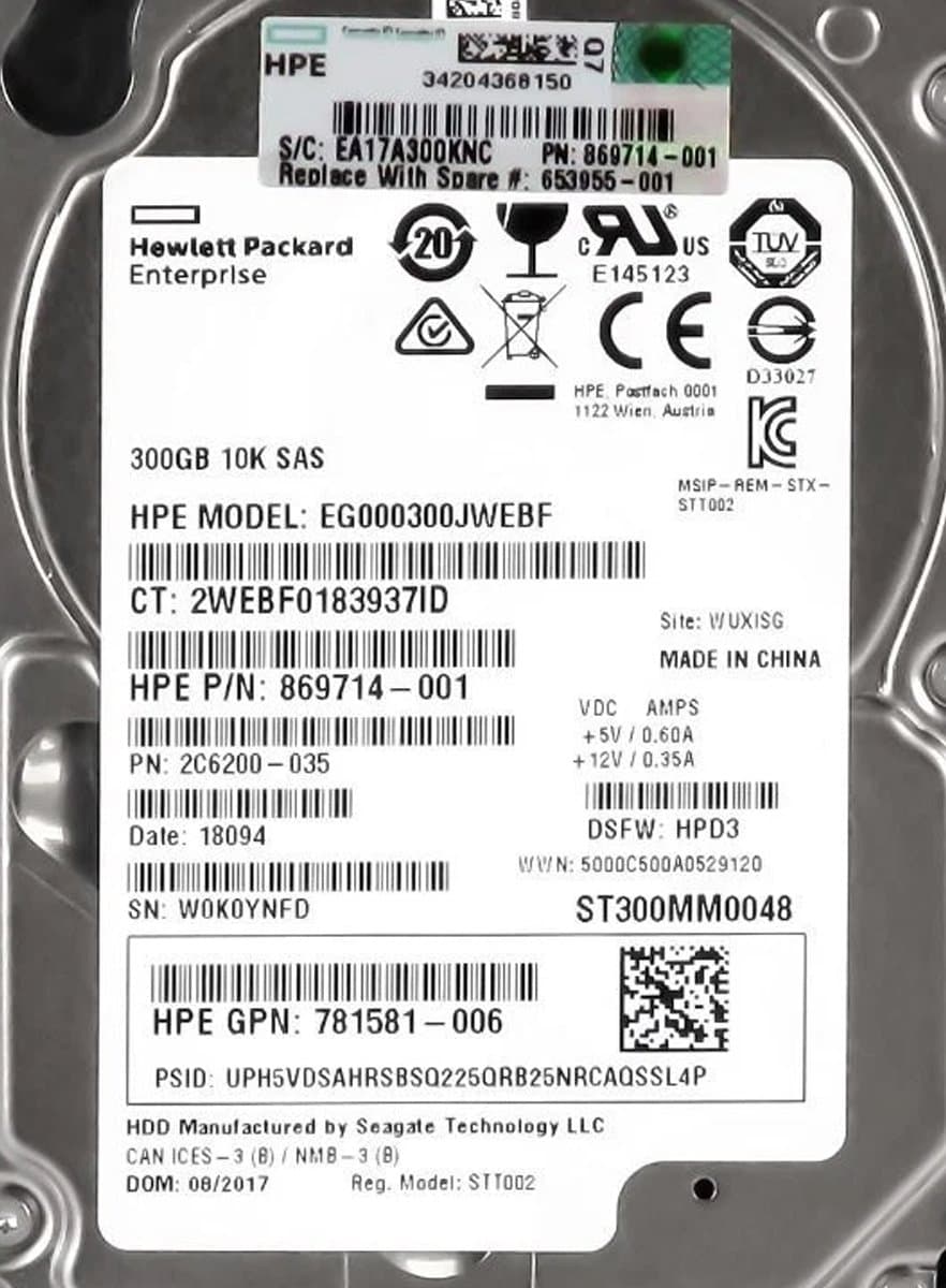 Жесткий диск HP 300Gb 10000 SAS 2.5" HDD 2C6200-035