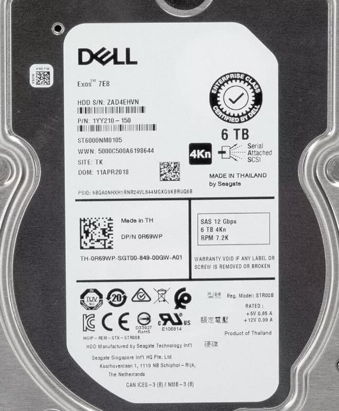 Жесткий Диск Dell 0R69WP 6Tb SAS 3.5" HDD