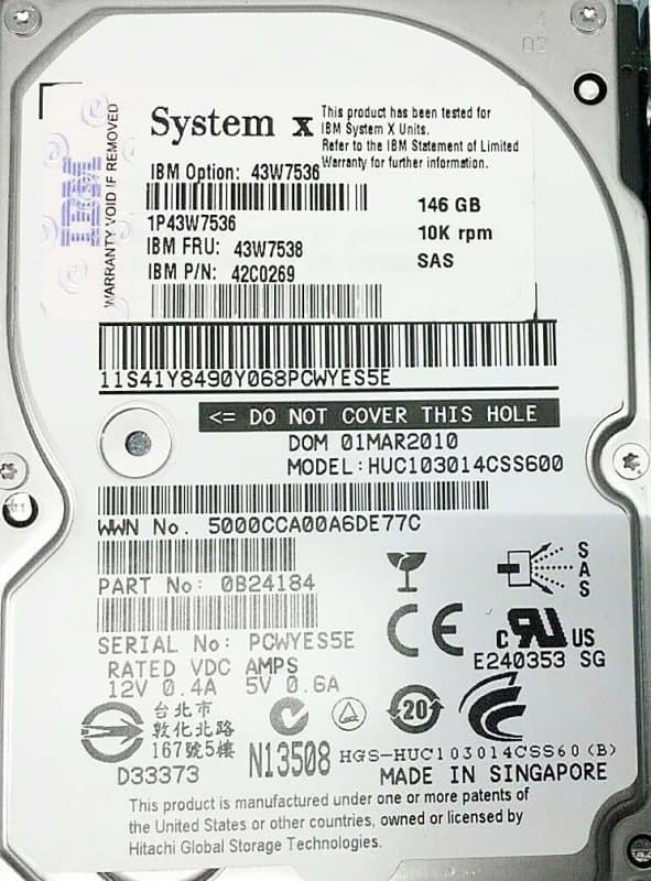 Жесткий диск IBM CA06731-B25900BA 146Gb 10000 SAS 2,5" HDD