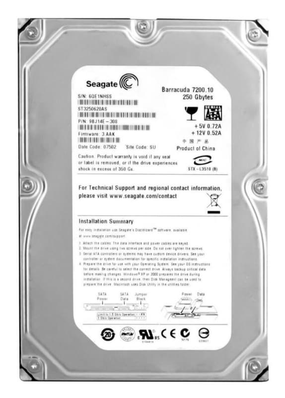 Жесткий диск Seagate 98J14E 250Gb  SATAII 3,5" HDD