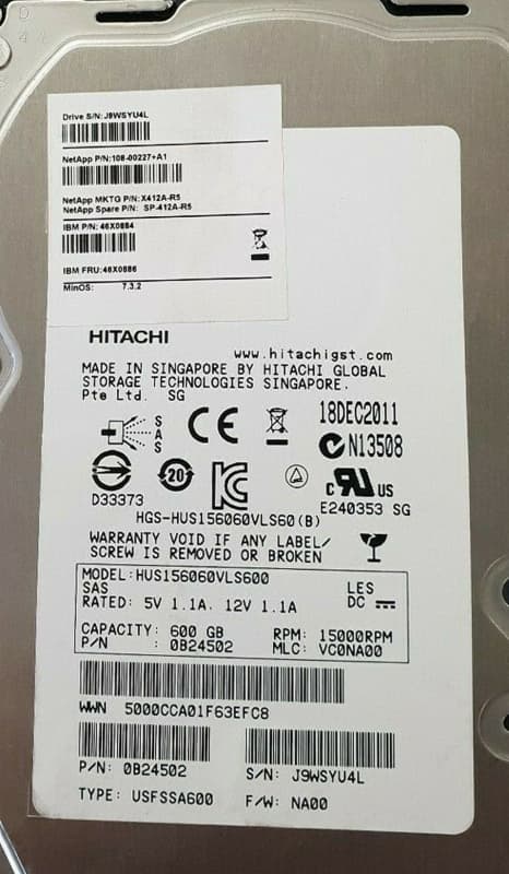 Жесткий диск Network Appliance X412A-R5 600Gb  SAS 3,5" HDD