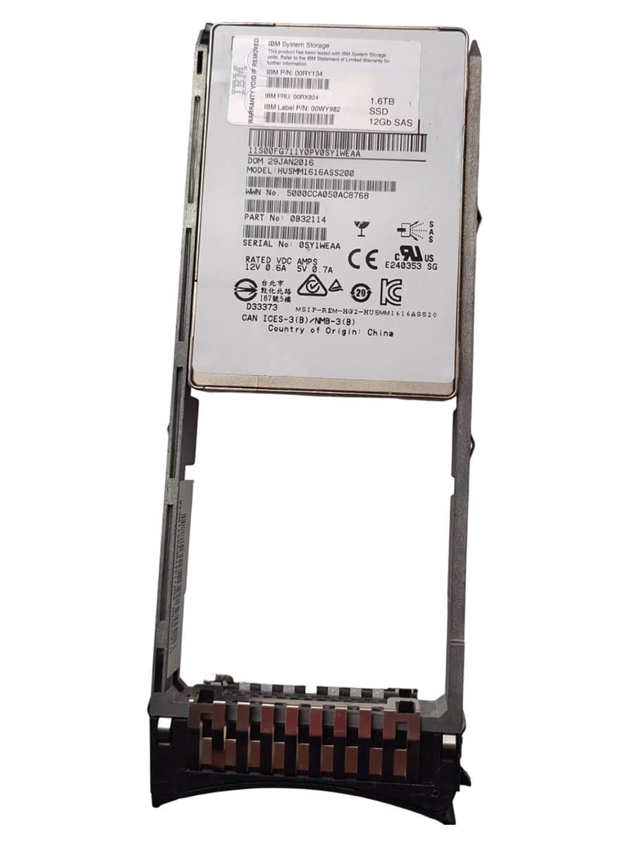 Жесткий диск IBM 1,6Tb  SAS 2.5" SSD 00RY134