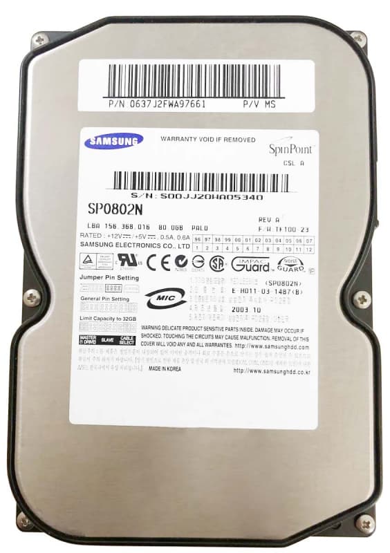 Жесткий диск Samsung SP0802N 80Gb 7200 IDE 3.5" HDD