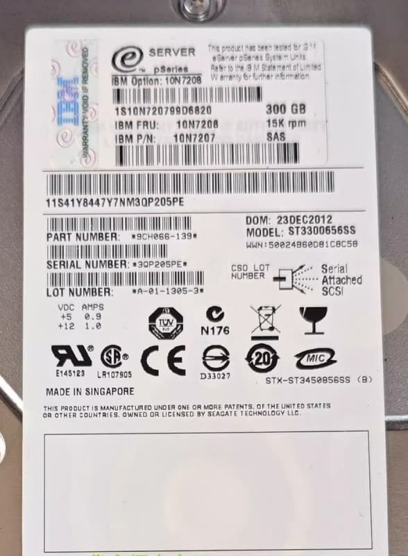 Жесткий диск IBM 9CH066-139 300Gb SAS 3,5" HDD