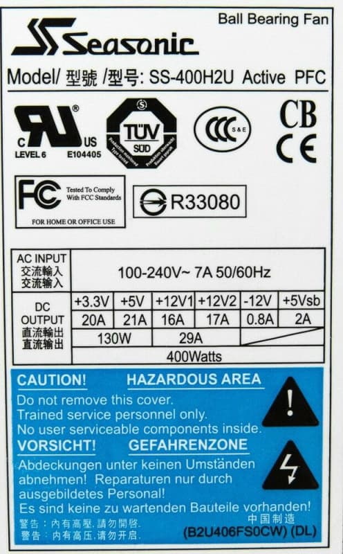 Блок Питания Seasonic SS-400H2U 400W