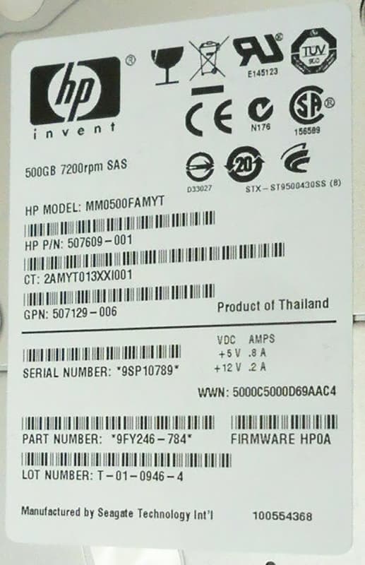 Жесткий диск HP MM0500FAMYT 500Gb  SAS 2,5" HDD