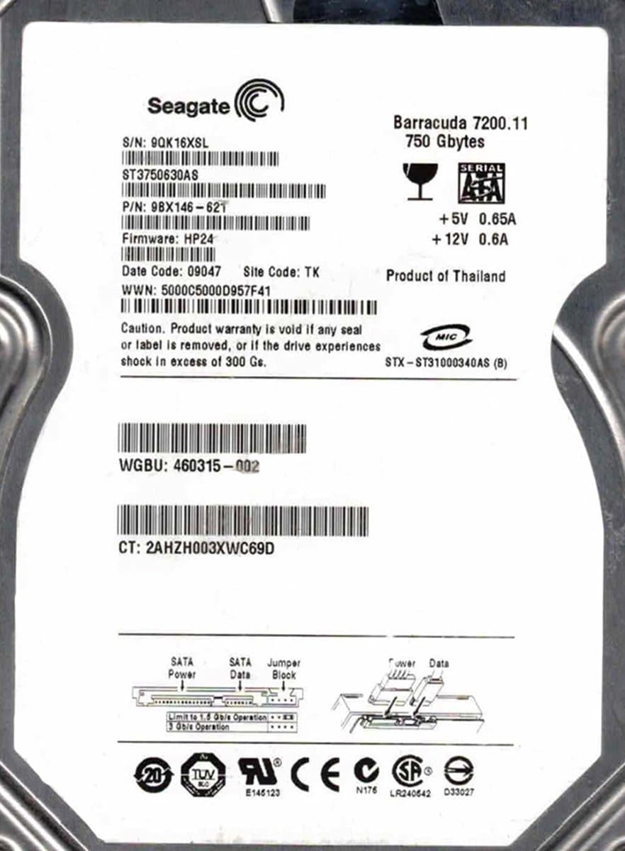 Жесткий диск HP 750Gb 7200 SATAII 3.5" HDD