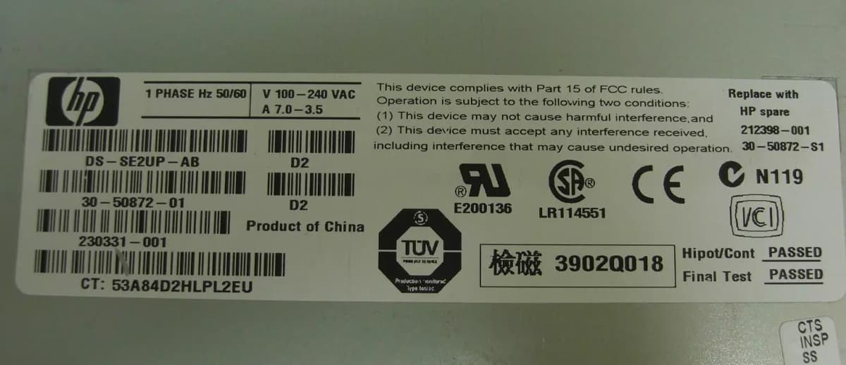 Резервный Блок Питания HP 30-50872-01 499W