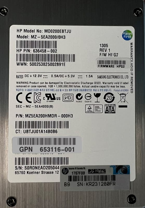 Жесткий диск HP 653116-001 200Gb SATAIII 2,5" SSD