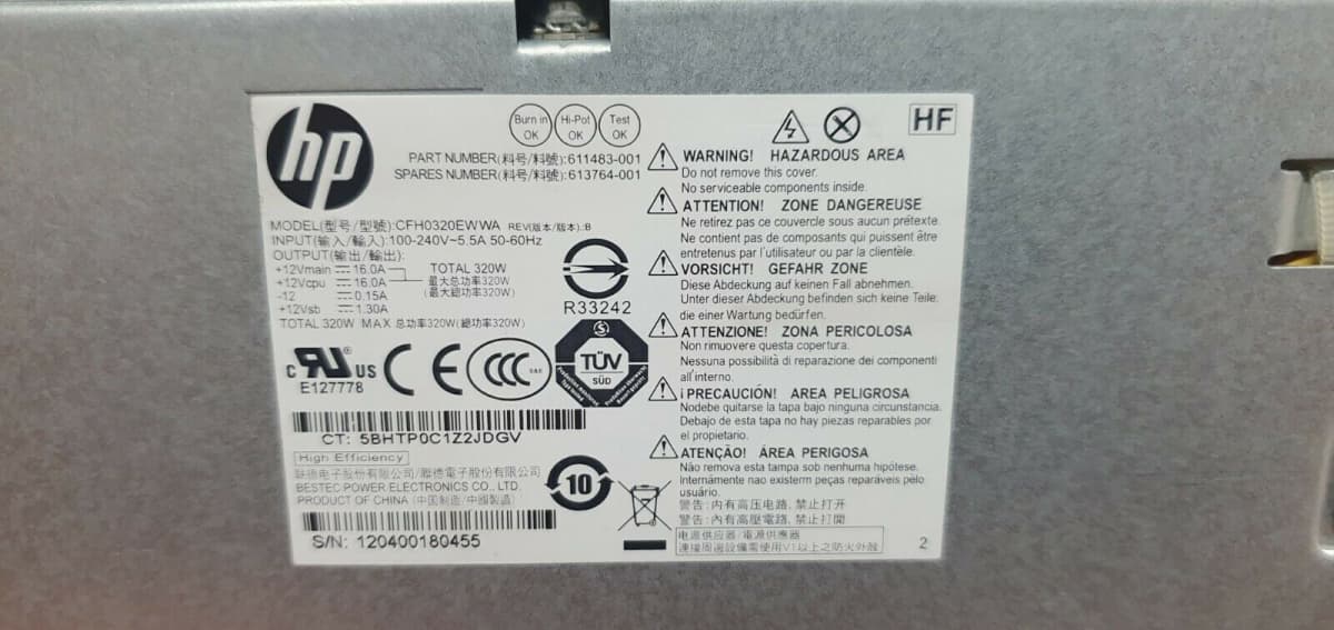 Блок Питания HP 611483-001 320W