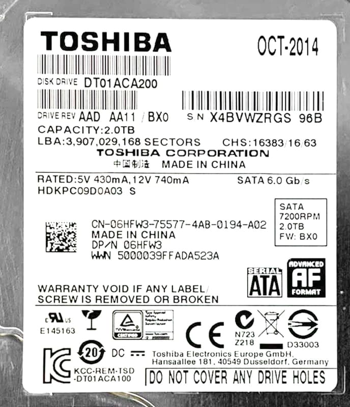 Жесткий диск Dell 06HFW3 2Tb SATAIII 3.5" HDD