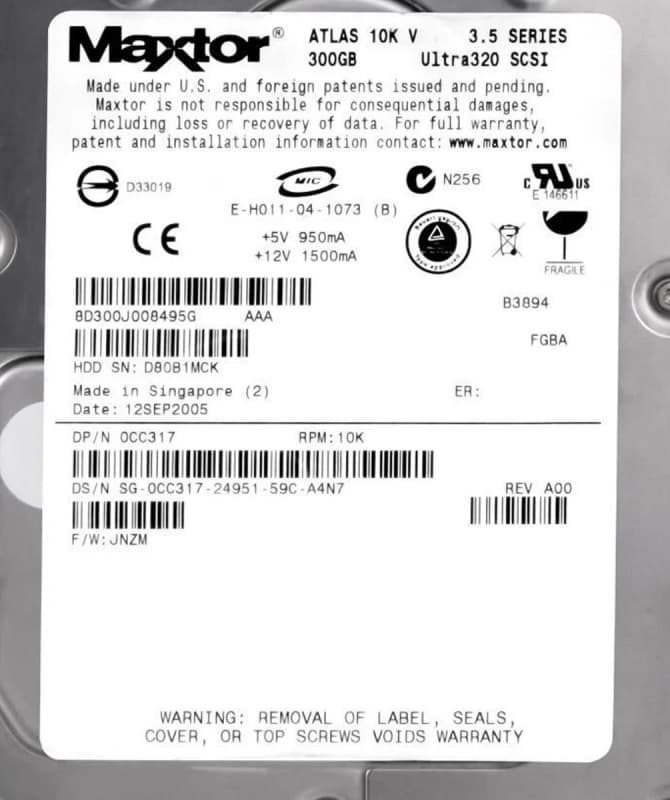 Жесткий диск Dell CC317 300Gb  U320SCSI 3.5" HDD
