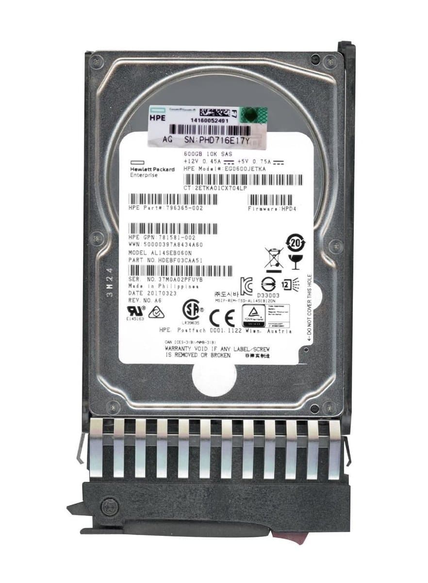 Жесткий диск HP 600Gb 10000 SAS 2.5" HDD HDEBF03CAA51