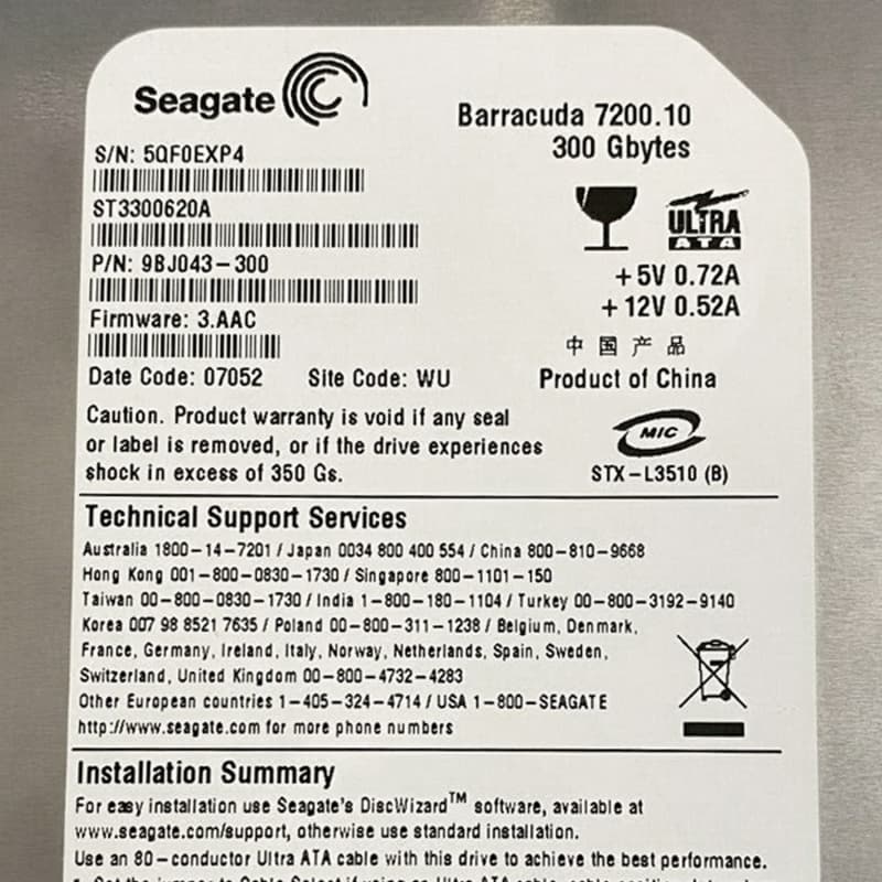 Жесткий диск Seagate ST3300620A 300Gb 7200 IDE 3.5" HDD