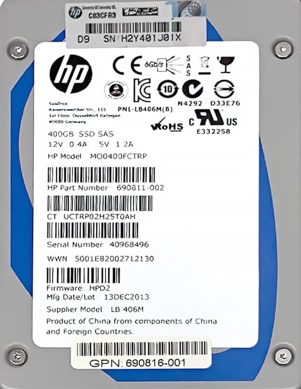 Жесткий диск HP  690816-001 800Gb  SAS 2,5" SSD