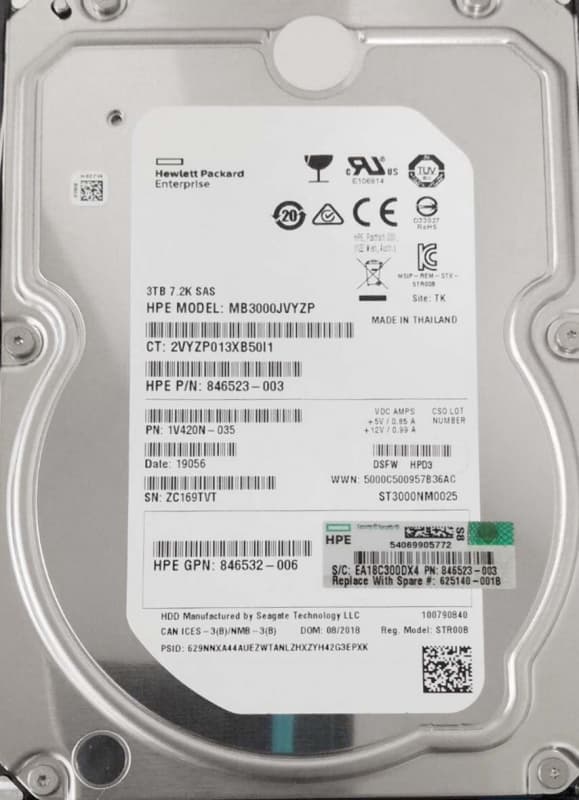 Жесткий диск HP 846523-003 3Tb 7200 SAS 3,5" HDD