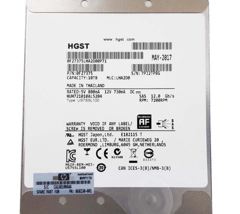 Жесткий диск HP P9M82A 10TB MSA SAS 7200 3,5" HDD