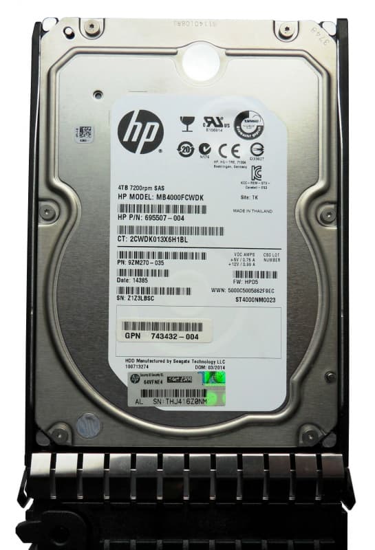 Жесткий диск HP 743432-004 4Tb 7200 SAS 3,5" HDD