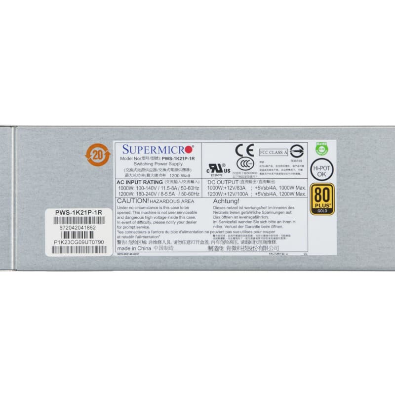 Резервный Блок Питания SuperMicro PWS-1K21P-1R 1200W
