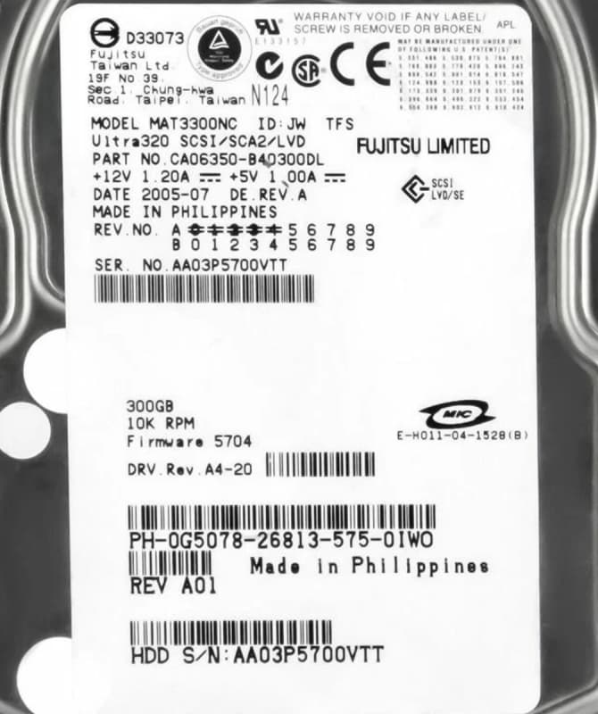 Жесткий диск Dell G5078 300Gb  U320SCSI 3.5" HDD