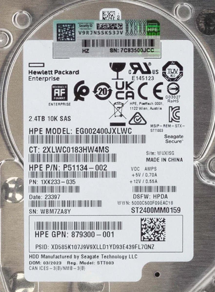 Жесткий диск HP 2,4Tb 10000 SAS 2.5" HDD P51134 - 002