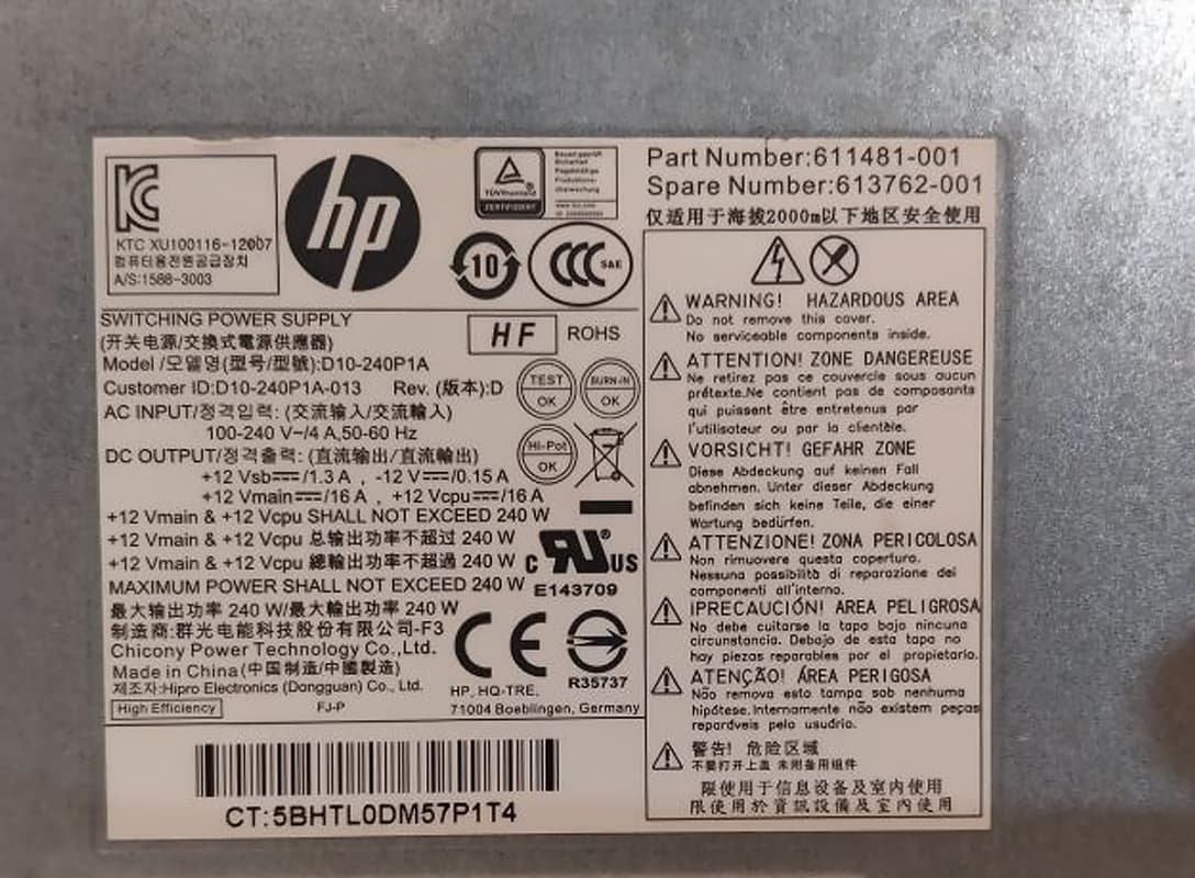 Блок Питания HP D10-240P1A 240W