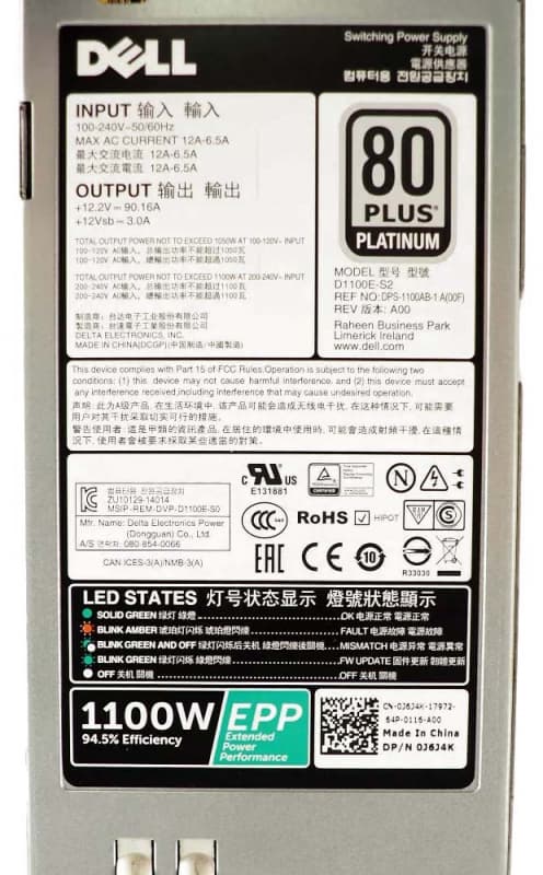 Блок Питания Dell DPS-1100AB-1 A 1100W