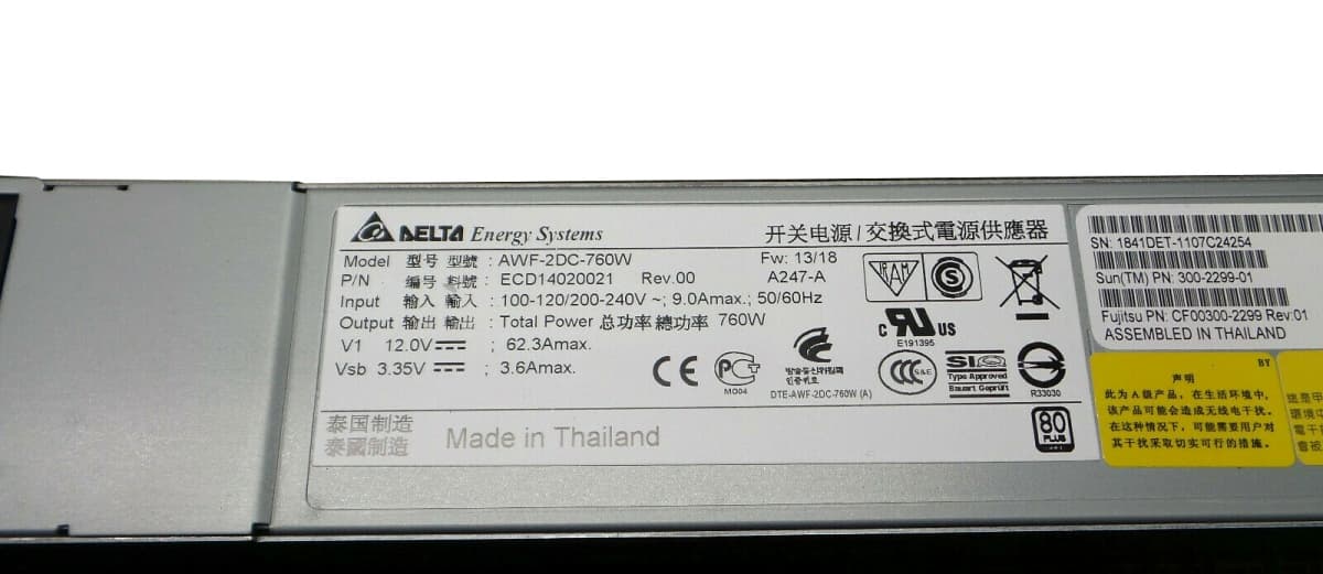 Резервный Блок Питания Sun 300-2233-02 760W